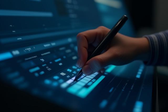 Pantalla de computadora mostrando software de edición de video con líneas de tiempo y ajustes de color.