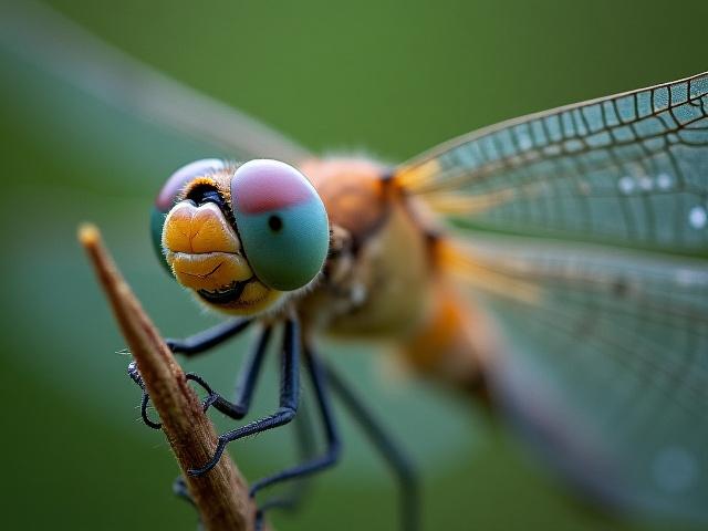 Alas de libélula con detalles intrincados, macrofotografía.